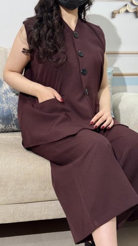 عبايه بليرز ٣قطع عبايه سفر لون عنابي BB670