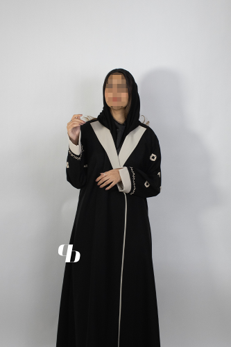 عبايه ياقه شك نص كلوش BB652