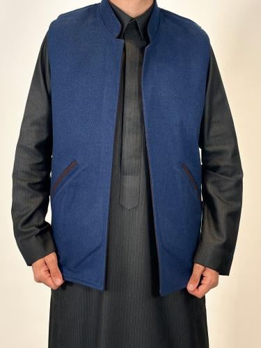 سديري رجالي دبل فيس كحلي فاتح وبني BB649