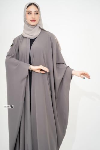 عباية بشت ملون لون بيج غامق BB326