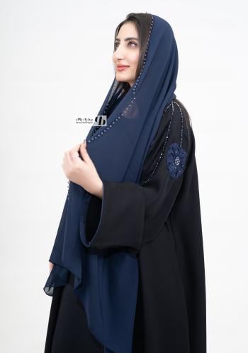 طرحة كحلي خرز امامي BB306