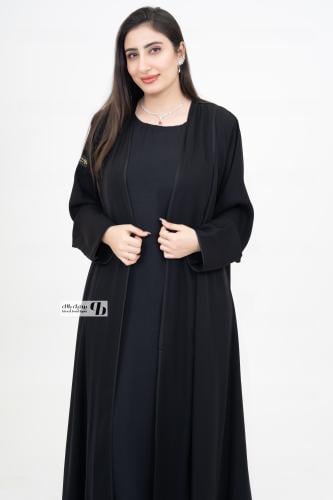 عباية قماش انترنت موديل نص كلوش شك من الخلف BB298