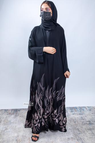 عباية كريب احساس نص كلوش شك على الاكمام ومن الجوان...