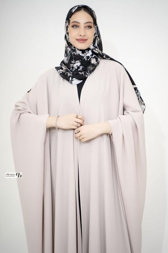 عباية بشت ملون لون بيج فاتح BB0326