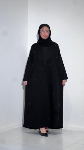 عباية بليزر مبطنة بتصميم أنيق مع تطريز شك فاخر BB6...