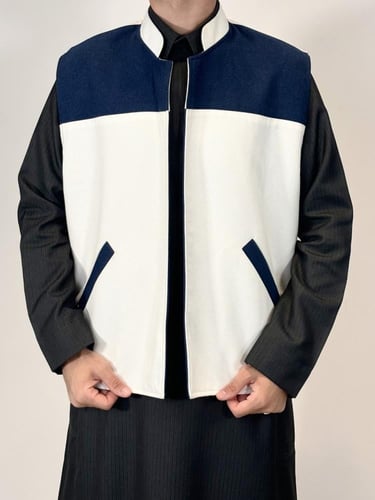 سديري رجالي دبل فيس - كحلي وسكري BB647