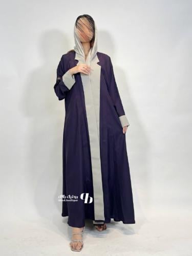 عبايه سفر لون كحلي مع بيج BB507