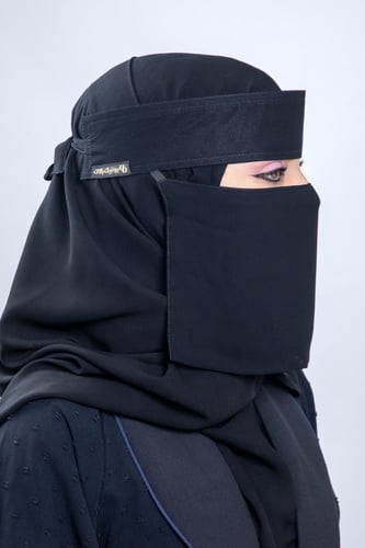 نقاب قماش ملكي مقاس قصير بمقوى وبدون مقوى من جنب خ...