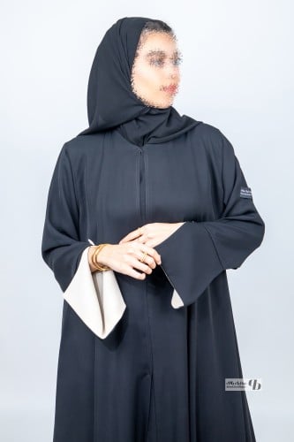 عباية نص كلوش قماش انترنت الأكمام سفطة لون بيج وكس...