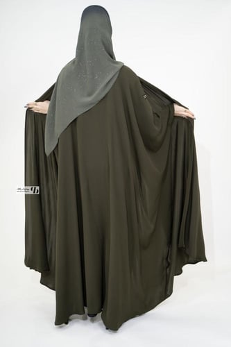 عباية بشت ملون لون اخضر ( زيتي ) BB324