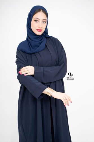 عباية سفر ٣ قطع بنطلون + بلوزة + عباية لون ازرق BB...