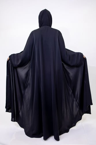 عباية نص كلوش بلاك بيري مع كسرات اسود BB193