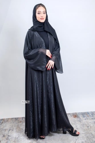 عبايه قماش شيفون سهره دبل كلوش BB245