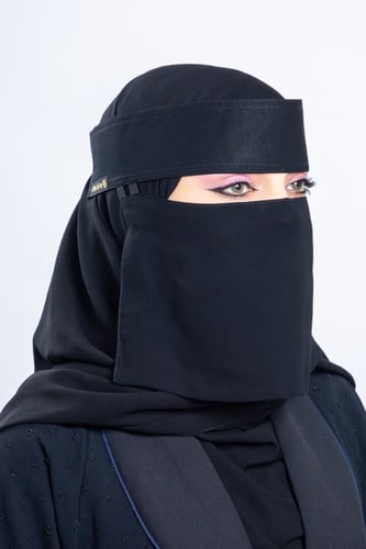 نقاب قماش ملكي مقاس قصير بمقوى وبدون مقوى من جنب خ...