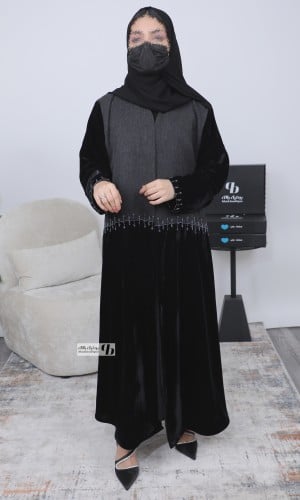 عباية شتوية صوف مع مخمل شك BB118