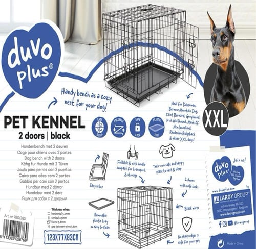 ديوفو قفص للكلاب مع بابين مقاس XXL