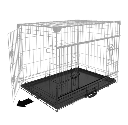 ديوفو قفص للكلاب مع بابين مقاس M
