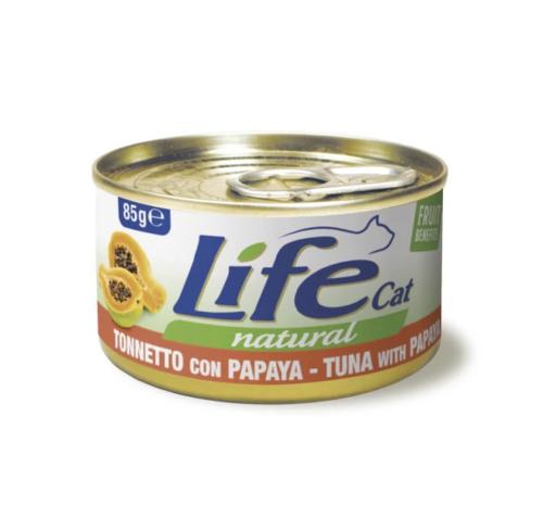 لايف كات طعام رطب للقطط بنكهة التونة والبابايا 85غ