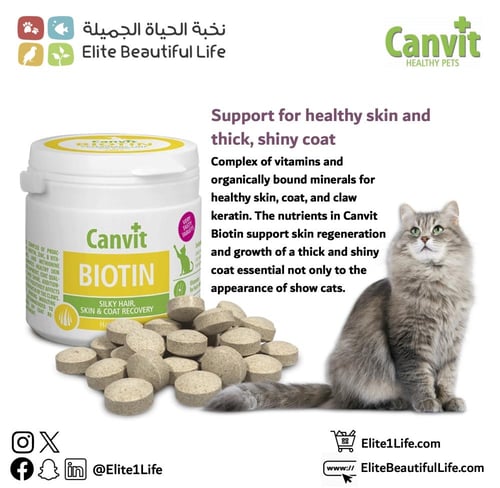 كانفيت بيوتين فيتامين للقطط يؤمن الرعاية للشعر و ا...