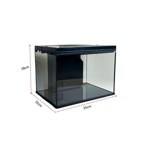 حوض أسماك زجاجي PH-200 مع إضاءة LED وفلتر - 18 لتر...