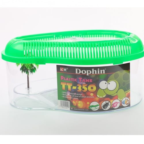 حوض زواحف (غطاء أخضر) Plastic Tank for Turtles, re...