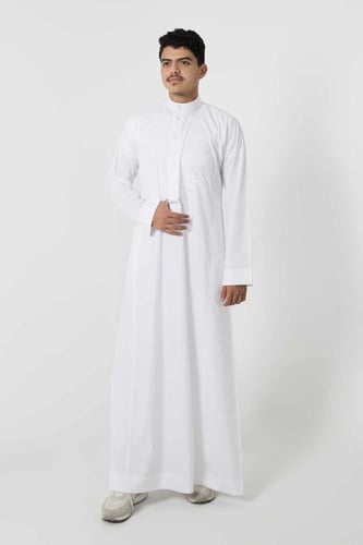 ثوب كلاسيك شبابي أبيض – الشياكة للأناقة الشبابية