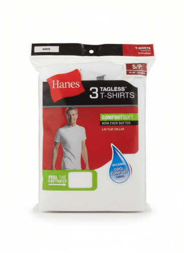 طقم تيشيرت رجالي نصف كم دائري ثلاث قطع Hanes