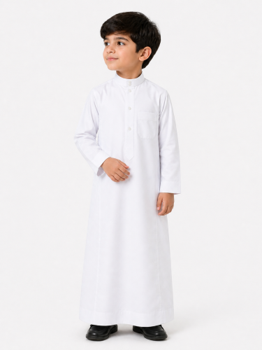 الدفه ثوب أطفال جاهز صيفي أبيض