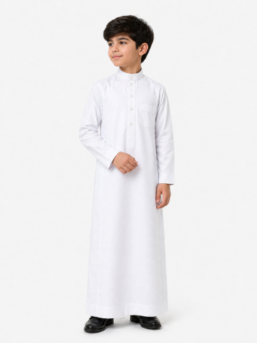 الدفه ثوب ولادي صيفي جاهز أبيض