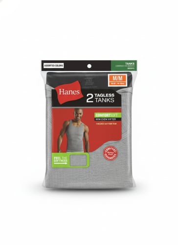 طقم تيشيرت رجالي علاقي ملون قطعتين Hanes