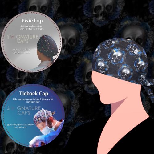 Skulls and flowers Surgical Cap