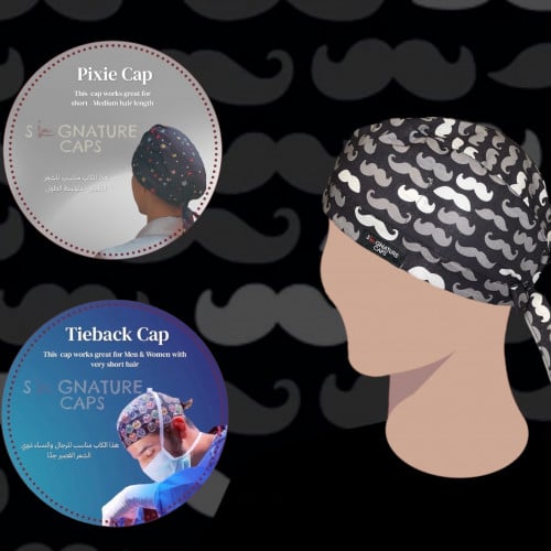 Mustache Surgical Cap