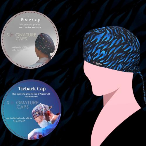 Blue flames Surgical Cap -قبعة جراحية