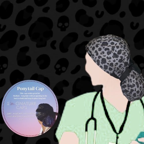 Grey Skulls Surgical Cap -قبعة جراحية