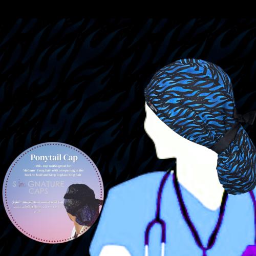 Blue flames Surgical Cap -قبعة جراحية