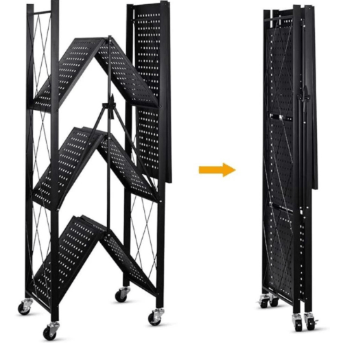 رفوف ستيل متحركة وقابلة للطي ، 4 دور ، لون أسود /7...