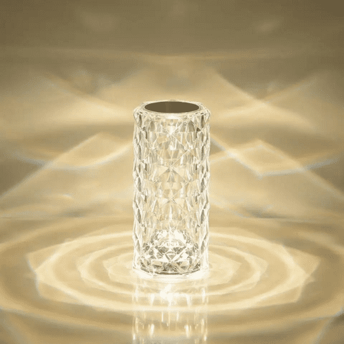 اضاءة طاولة تصميم كريستال تحكم باللمس مع ريموت