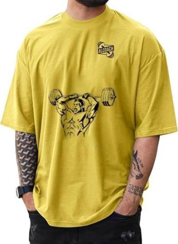 تيشيرت رياضي برسمة دامبل أعلى، مثالي لجميع الأنشطة...