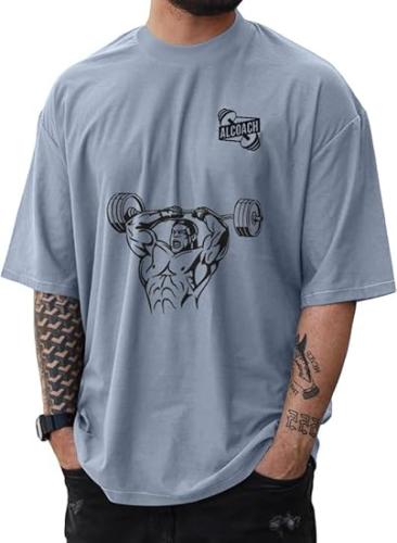 تيشيرت رياضي برسمة دامبل أعلى، مثالي لجميع الأنشطة...