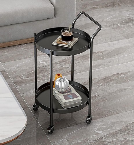 الكوتش طاولة جانبية عصرية متحركة من طبقتين مع 4 عج...