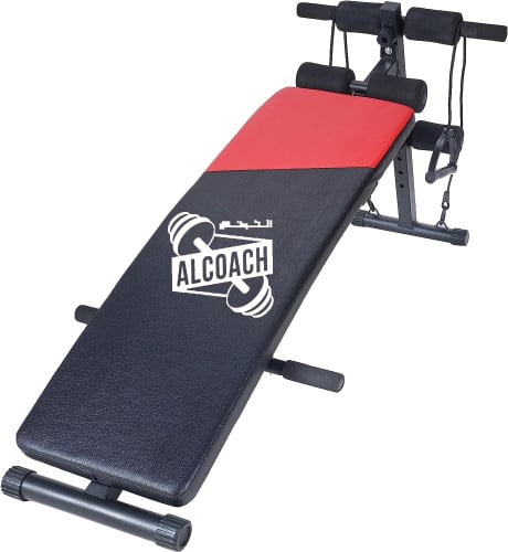 مقعد تمارين منحني للياقة البدنية مع دعم للساق، مع...