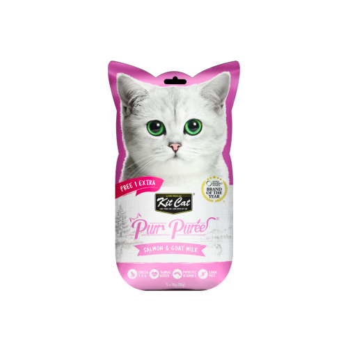 Kit Cat Puree Treats with Salmon and Goat Milk- 4...