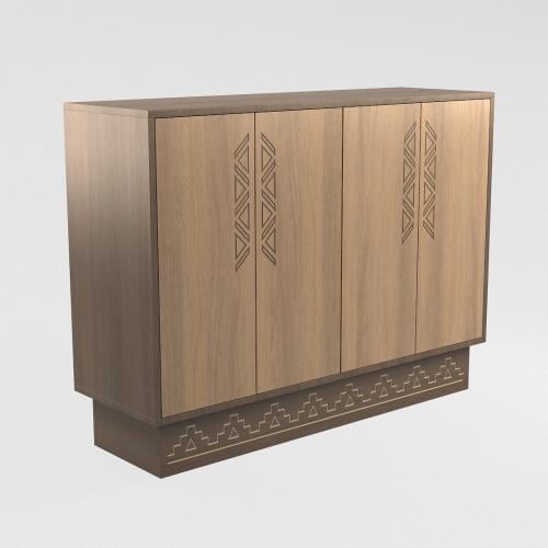 ركن قهوة تراثي بني بدرجين ورفوف واسعة