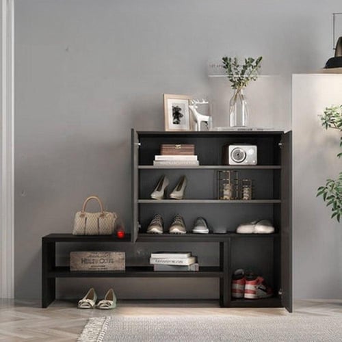 خزانة أحذية لون أسود من ياقوتة