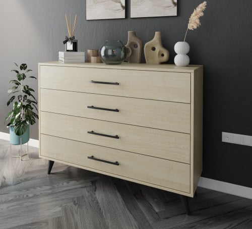 وحدة كونسول لون بيج بـ 4 أدراج