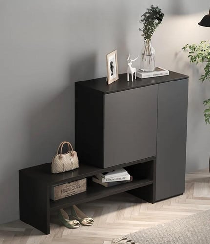 خزانة أحذية لون أسود من ياقوتة