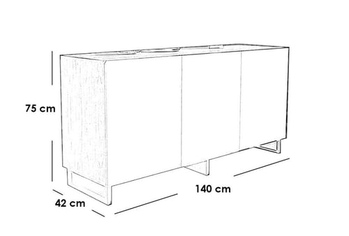 بوفيه خشب لون بني وأسود