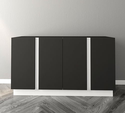 ركن قهوة لون أسود مع قاعدة أبيض