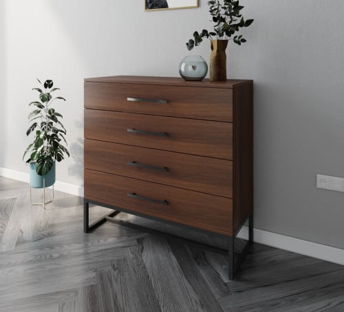 كونسول بني مع قاعدة حديد