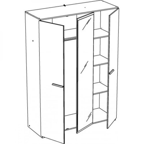 خزانة ملابس بـ 3 أبواب مع مرآه